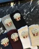 Popcorn İşlemeli Fitilli Cotton Çorap