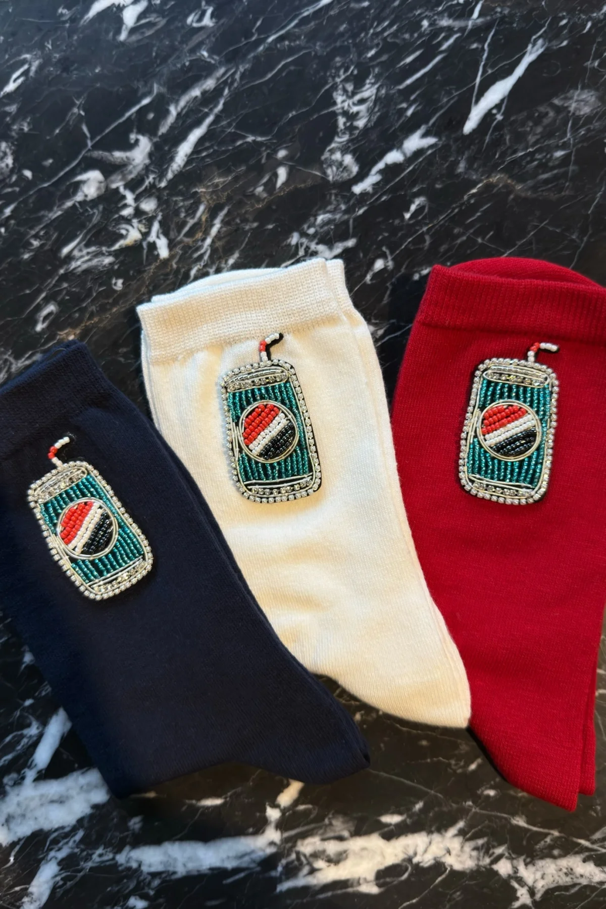 İçecek İşlemeli Cotton Çorap