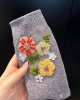 Eda’s Çiçek İşlemeli Lila Yün Çorap