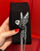 Edas Kuşlu Taş İşlemeli Bambu Siyah Diz Altı Çorap