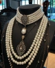 İnci tasarım elmas montür choker