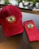 Bordo Kirpikli Göz İşlemeli Süet Kep Şapka & Cotton Çorap