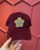 Edas Bordo Süet Taşlı Çiçek Kep Şapka