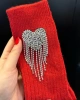 Edas Kalp İşlemeli Kırmızı Yün Çorap