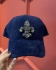 Edas Lacivert Süet Taşlı Kep Şapka