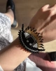 Siyah Kirpikli Göz Örgü Bileklik