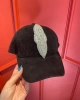 Edas Taş İşlemeli Siyah Süet Şapka