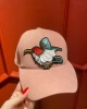 Edas Taşlı Kuş İşlemeli Pudra Renk Süet Şapka