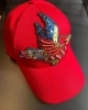 Edas Kırmızı Taşlı Kuş İşlemeli Şapka