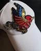 Edas Beyaz Taşlı Kuş İşlemeli Şapka