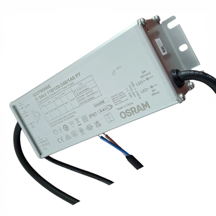 110W OSRAM ICUTRONIC IT DALI P7 LED Driver | IP67 | 0-10V / DALI / PWM Dimmable | 120-240V | 350-1050mA