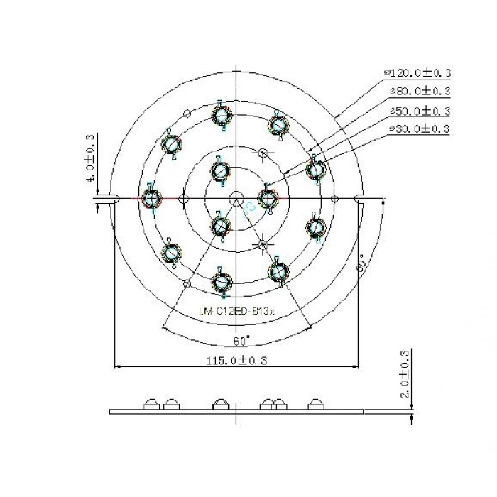 12 LED 25 DERECE LEDLINK 120MM LL12ED-AG25L06