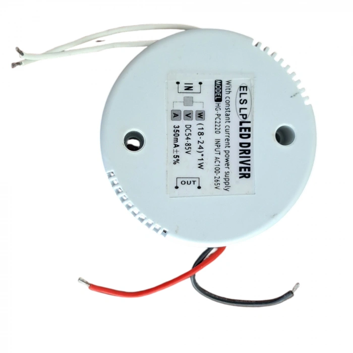18-24W 350mA Yuvarlak İç Mekan Sabit Akım LED Driver | PF>0.97