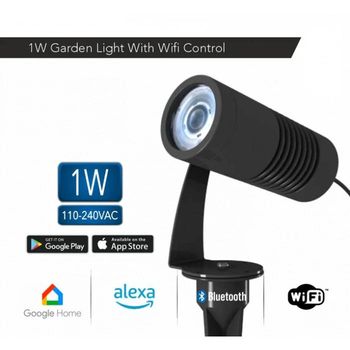 1W IP65 Smart WiFi & Bluetooth LED Bahçe Peyzaj Spotu | 110-220V AC | GLOX 1 SMART PRO