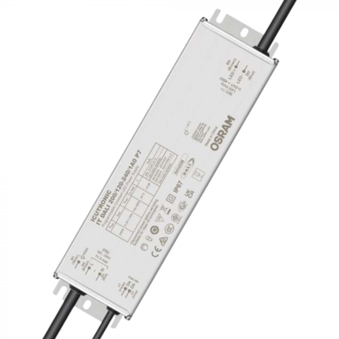 200 W OSRAM ICUTRONIC IT DALI 200W P7 LED Driver | IP67 | DALI-2 / 0-10V / PWM | 120–240V | 350–1050mA