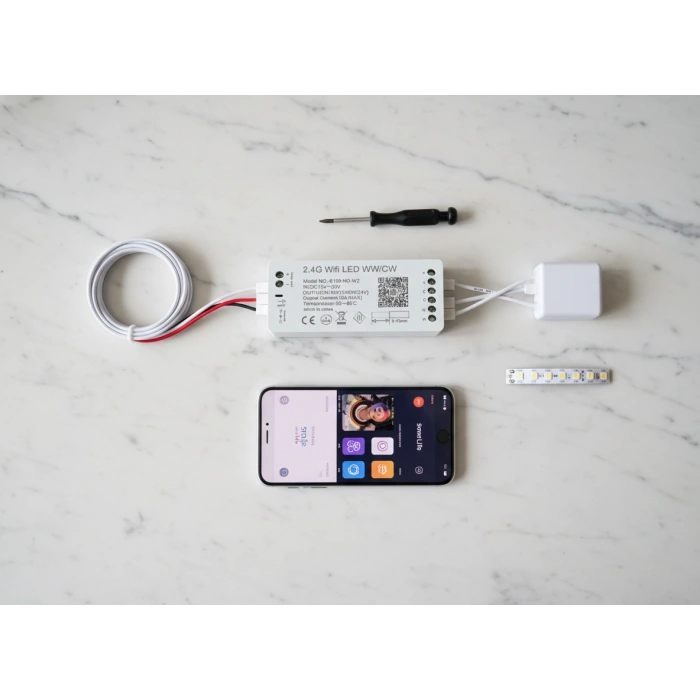 Akıllı Wi-Fi LED Dimmer ve Renk Sıcaklığı Kontrolcüsü (3000K-6500K)