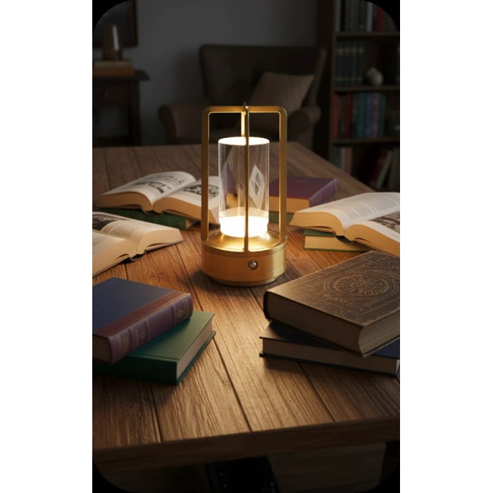 Visium 3 Renk Dokunmatik Şarjlı LED Masa Lambası - Akrilik Tasarım