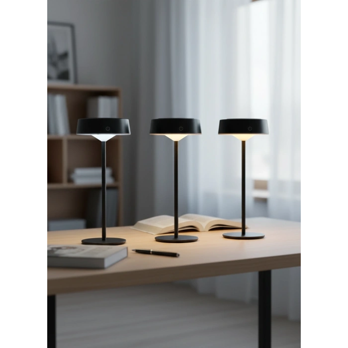 3 RENKli ŞARJLI DİMLENEBİLİR GÜNEŞ PANELLİ LED MASA LAMBASI