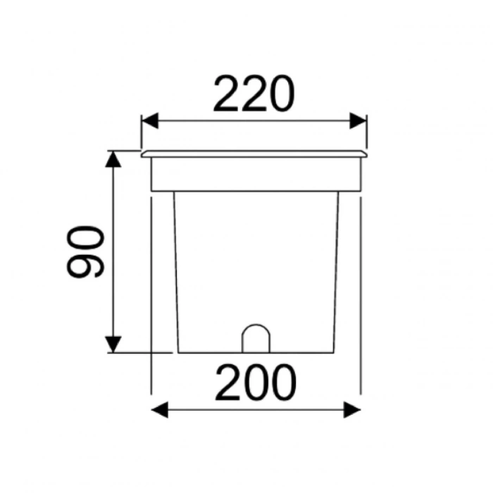 18W Zemin Gömme Boş LED Armatür Kasası – Sıva Altı LM-ZGK-18