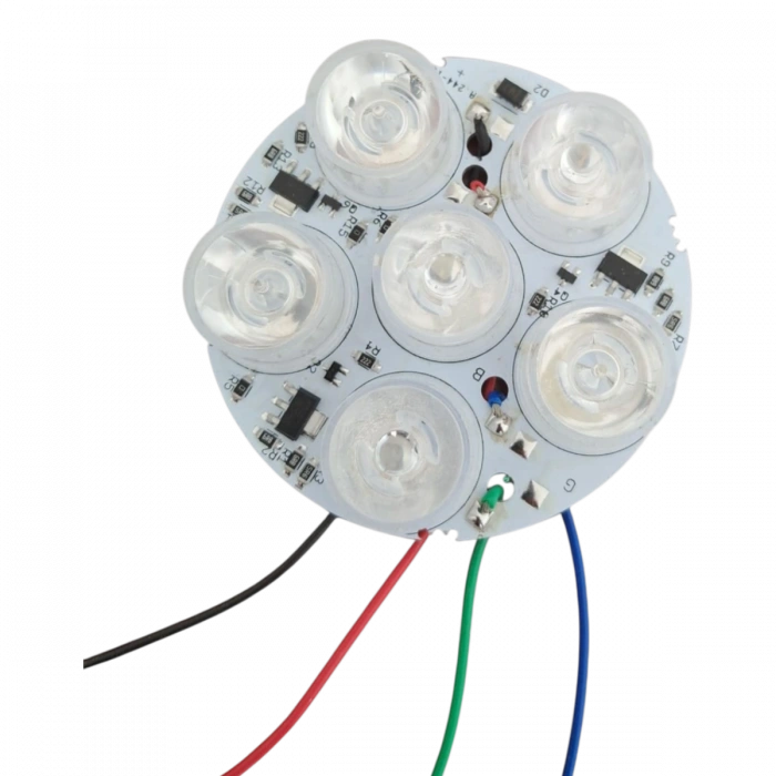 MDA.244-10 6W RGB Yuvarlak Power LED Modül | 12V 6 LED 70mm Alüminyum PCB Havuz ve Fıskiye LED Aydınlatma