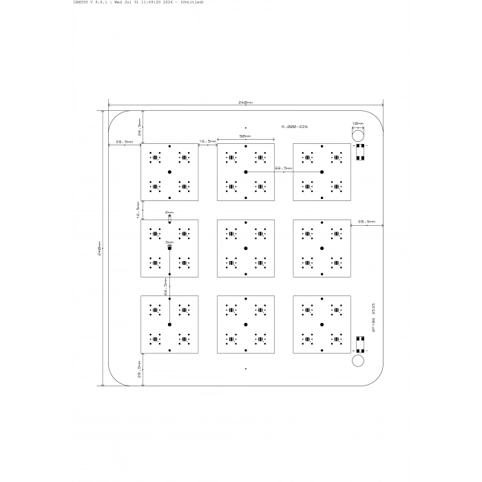 75W–120W Kanopi LED Modül 3535 LED | Akaryakıt İstasyonu Kanopi Aydınlatma PCB 240x240 LM A226-CAN