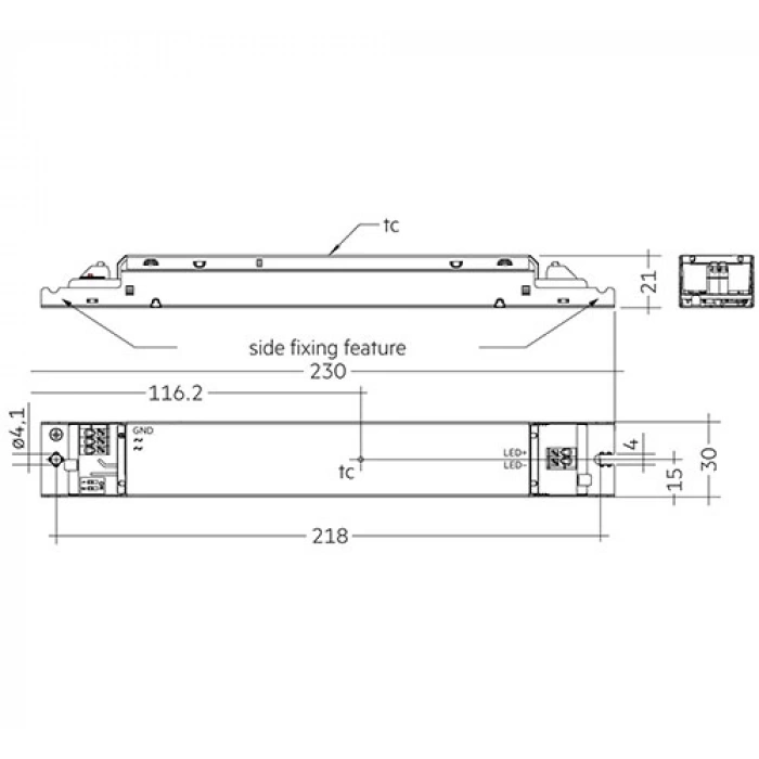 Tridonic 25W Selectable Constant Current LED Driver 200–350mA IP20