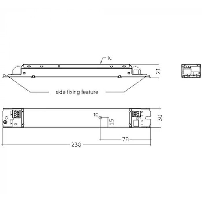 Tridonic 75.2W Selectable Constant Current LED Driver 350–500 mA IP20
