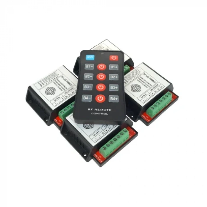 1 Kumanda 4 Dimmer Kontrol Ünitesi 4x20A 12-24V DC