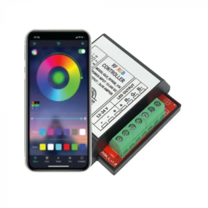 Bluetooth RGB Kontrol Cihazı 3 Kanal 3x10A 12-24V DC