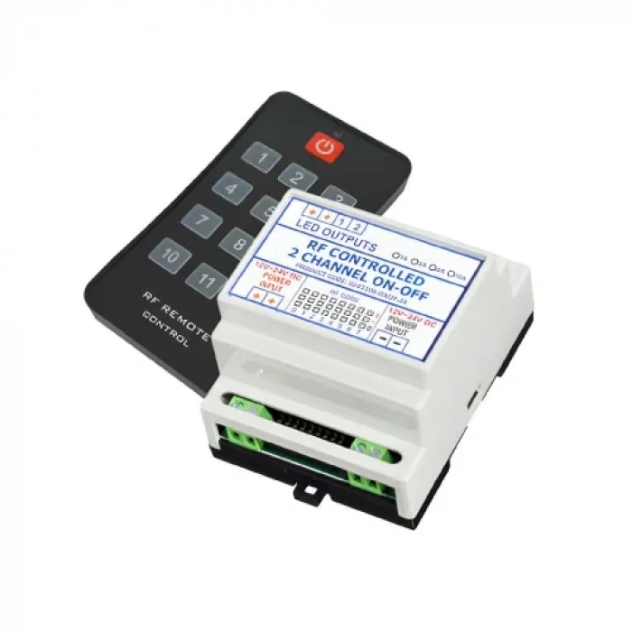 RF Aç/Kapa Kontrol Cihazı 2 Kanal 2x3A 12-24V DC
