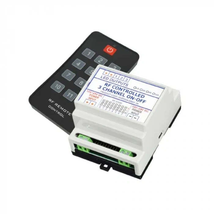 RF Aç/Kapa Kontrol Cihazı 3 Kanal 3x3A 12-24V DC