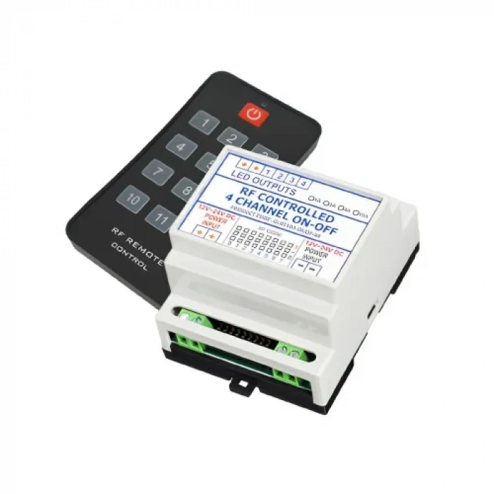 RF Aç/Kapa Kontrol Cihazı 4 Kanal 4x3A 12-24V DC