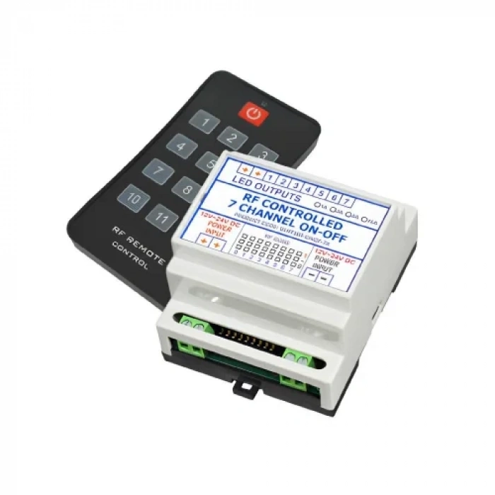 RF Aç/Kapa Kontrol Cihazı 7 Kanal 7x3A 12-24V DC