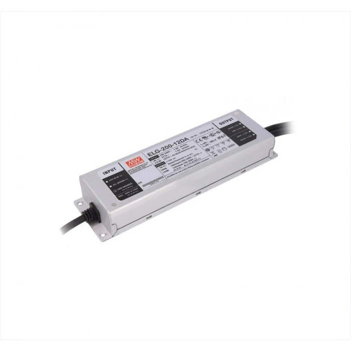 Meanwell ELG-200-12DA 12V 192W IP67 DALI LED Driver | 16A Dış Mekan Dimlenebilir Sürücü