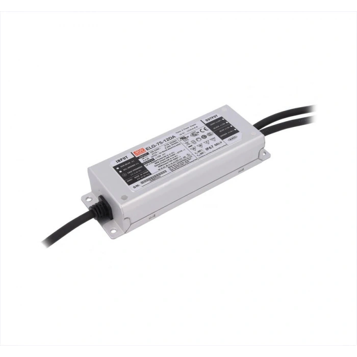 Meanwell ELG-75-12DA 12V 60W IP67 DALI LED Driver | 5A Dış Mekan Dimlenebilir Sürücü