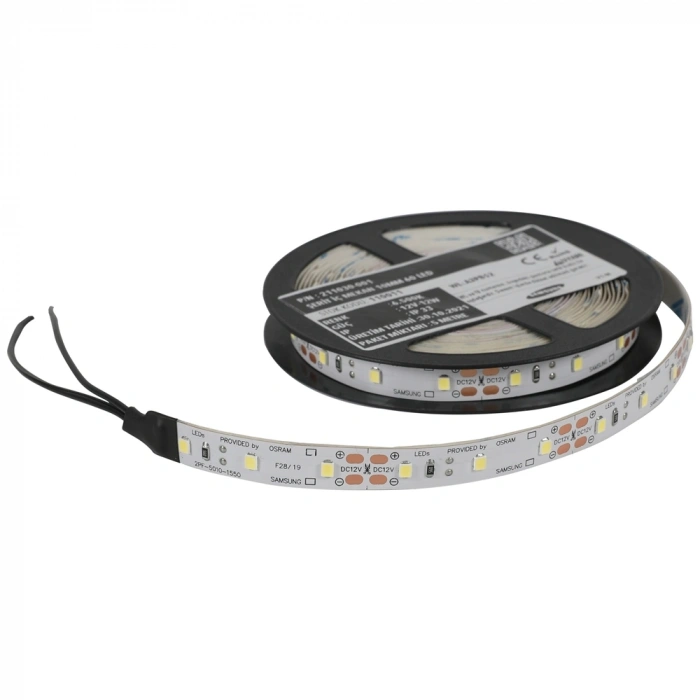 Premium Seri Samsung 2835 10mm PCB 35/35µm Şerit LED 12V 120 LED/m 5 Renk 5m Rulo