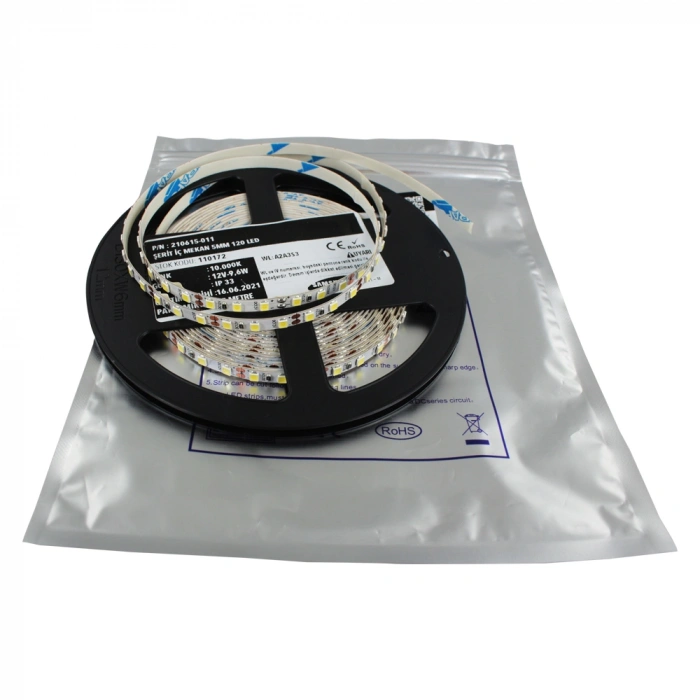Premium Samsung 2835 5mm PCB 35/35µm 24V 120 LED/m İç Mekan IP65 Şerit LED