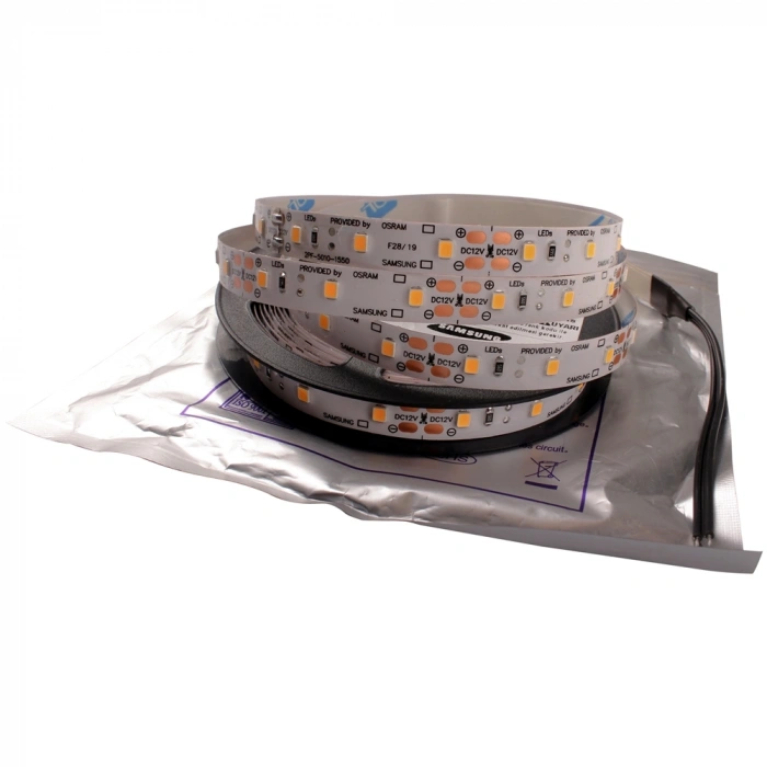 Samsung Çipli 2835 Şerit LED Premium Seri 12V 60 LED/M 3000K Gün Işığı IP65 Nano Hybrid 10mm 5 Metre Rulo