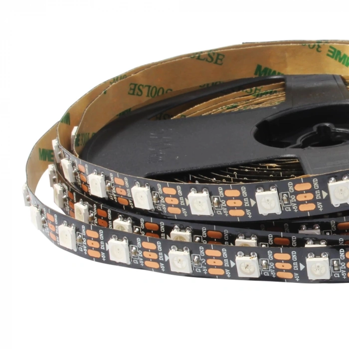 Smarter 5V RGB Pixel Şerit LED 5050 60 LED/m 14.4W IP33 – İç Mekan Dijital Adreslenebilir LED Şerit