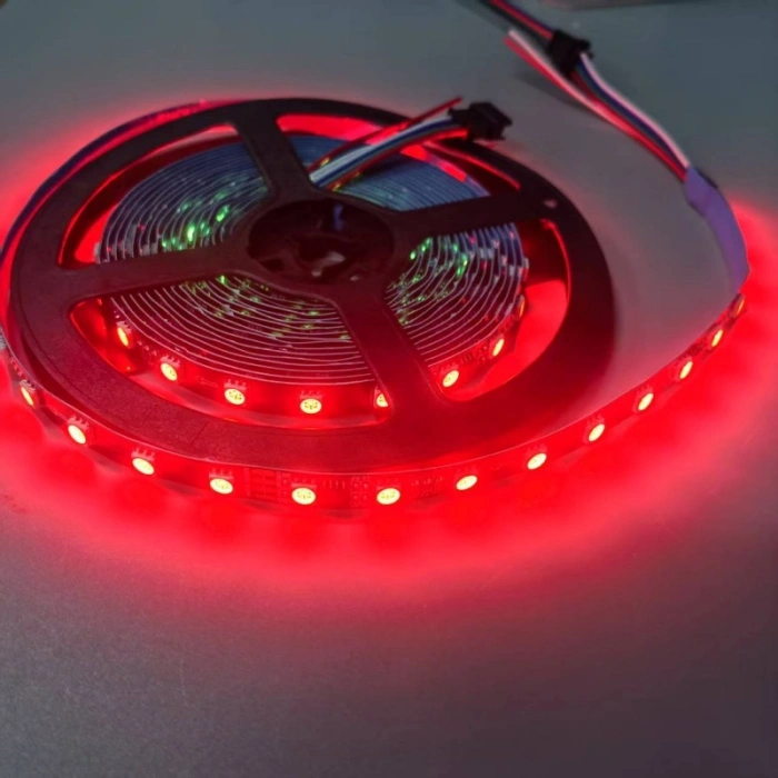 Ledronics Premium 24V RGB Pixel 60 LED/m 14.4W IP20 Çift Data 5050 Adreslenebilir LED Şerit (5 metre)