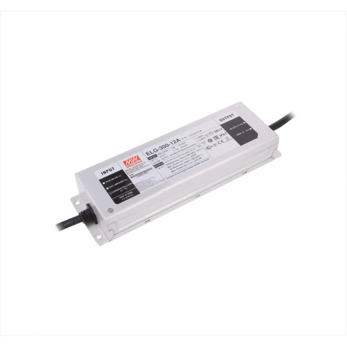 Mean Well ELG-300-12A 12V 264W 22A IP65 Sabit Voltaj LED Driver (Akım & Voltaj Ayarlı)
