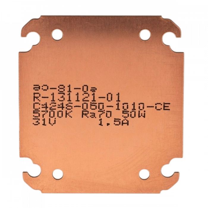 C4245-050 COB LED 50W 5700K 31V 1.5A Ra70 – SemiLEDs Çipli, Bakır Tabanlı