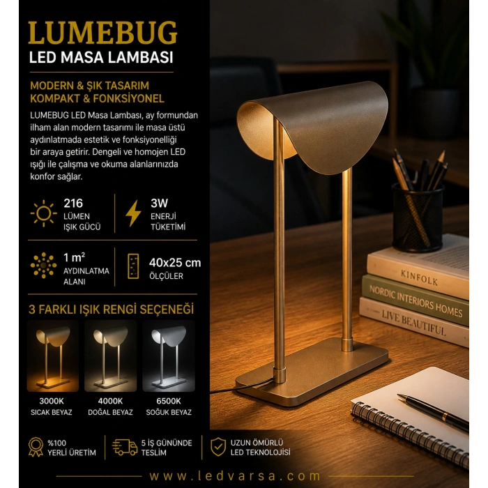 LUMEBUG LED Masa Lambası | 3W 216LM