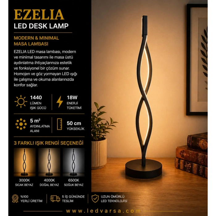 EZELIA LED Desk Lamp 18W 1440LM | Modern Masa Lambası