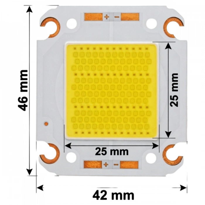 C4246-100-COB LED 100W 5700K 31V 3A Ra70 – SemiLEDs Çipli, Bakır Tabanlı