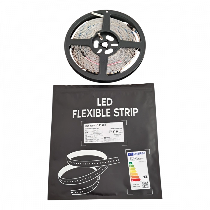 Premium Seri Samsung 2835 8mm PCB 35/35µm 12V 120 LED/m IP65 Nano Hybrid Şerit LED 10 Metre