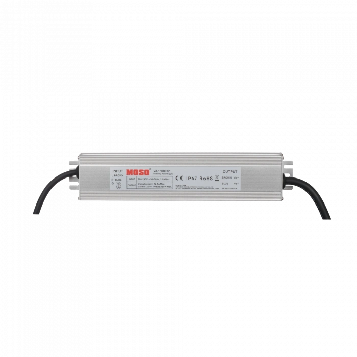 MOSO V8-150B012 150W LED Driver | IP65 12V 12.5A Sabit Voltaj SMPS Dış Mekan Metal Kasa SMPS Güç Kaynağı