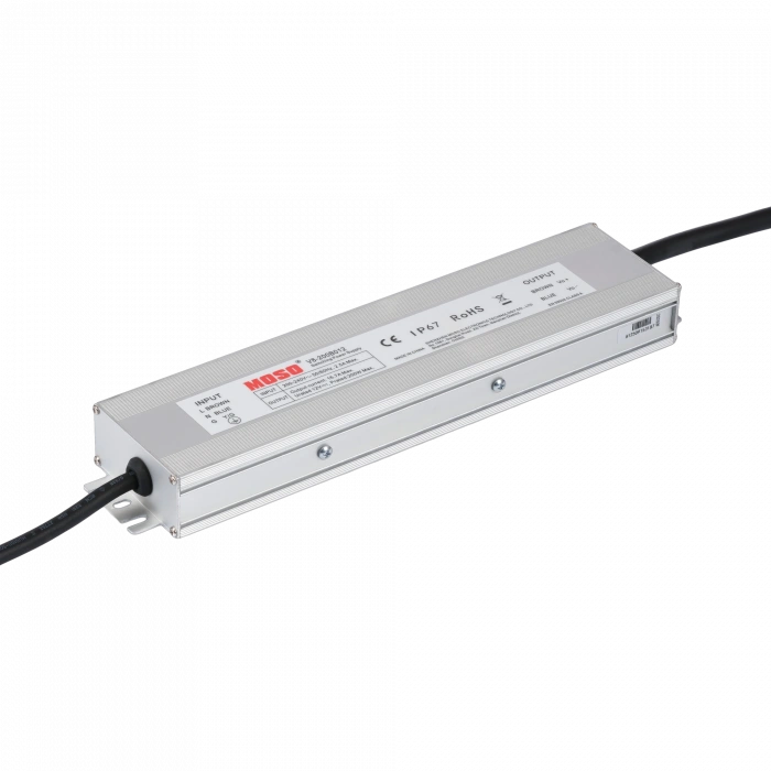MOSO V8-200B012 200W LED Driver | IP65 12V 16.7A Sabit Voltaj Dış Mekan Metal Kasa SMPS Güç Kaynağı