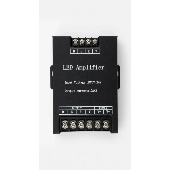 RGB LED Amplifier 10x3A | 5-24V DC 3 Kanal Metal Kasa RGB Sinyal Güçlendirici