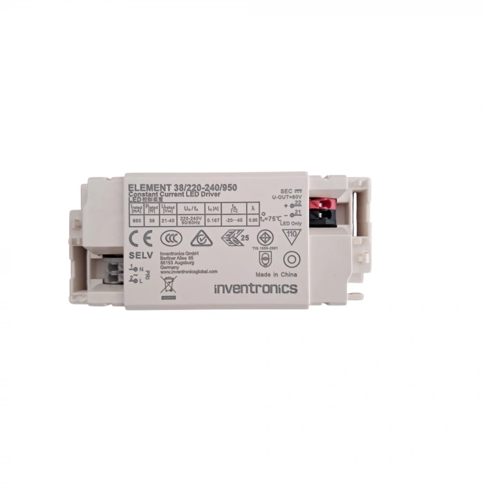 Inventronics ELEMENT 38/220-240/950 950mA Sabit Akım LED Driver | 38W 220-240V IP20 LED Sürücü